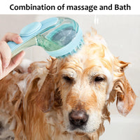Pet Grooming Bath Massage Brush with Soap and Shampoo Dispenser
