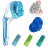 Pet Grooming Bath Massage Brush with Soap and Shampoo Dispenser