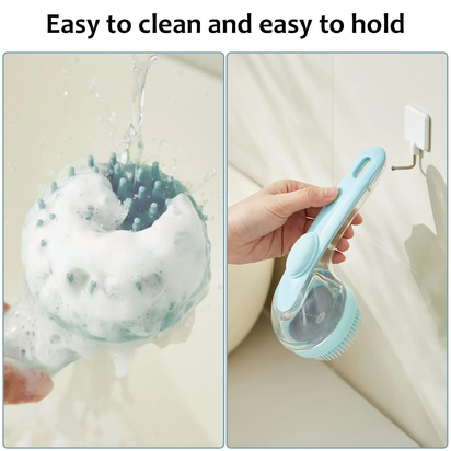 Pet Grooming Bath Massage Brush with Soap and Shampoo Dispenser