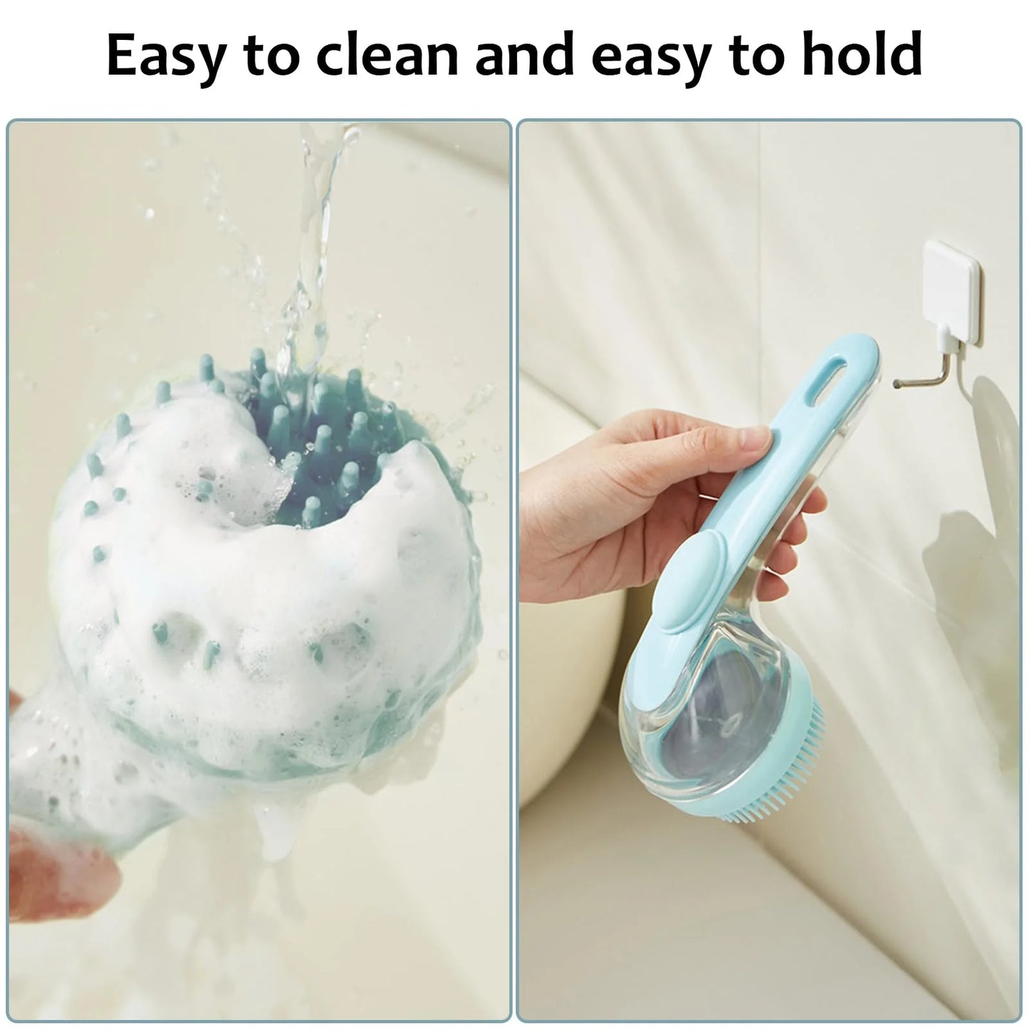 Pet Grooming Bath Massage Brush with Soap and Shampoo Dispenser