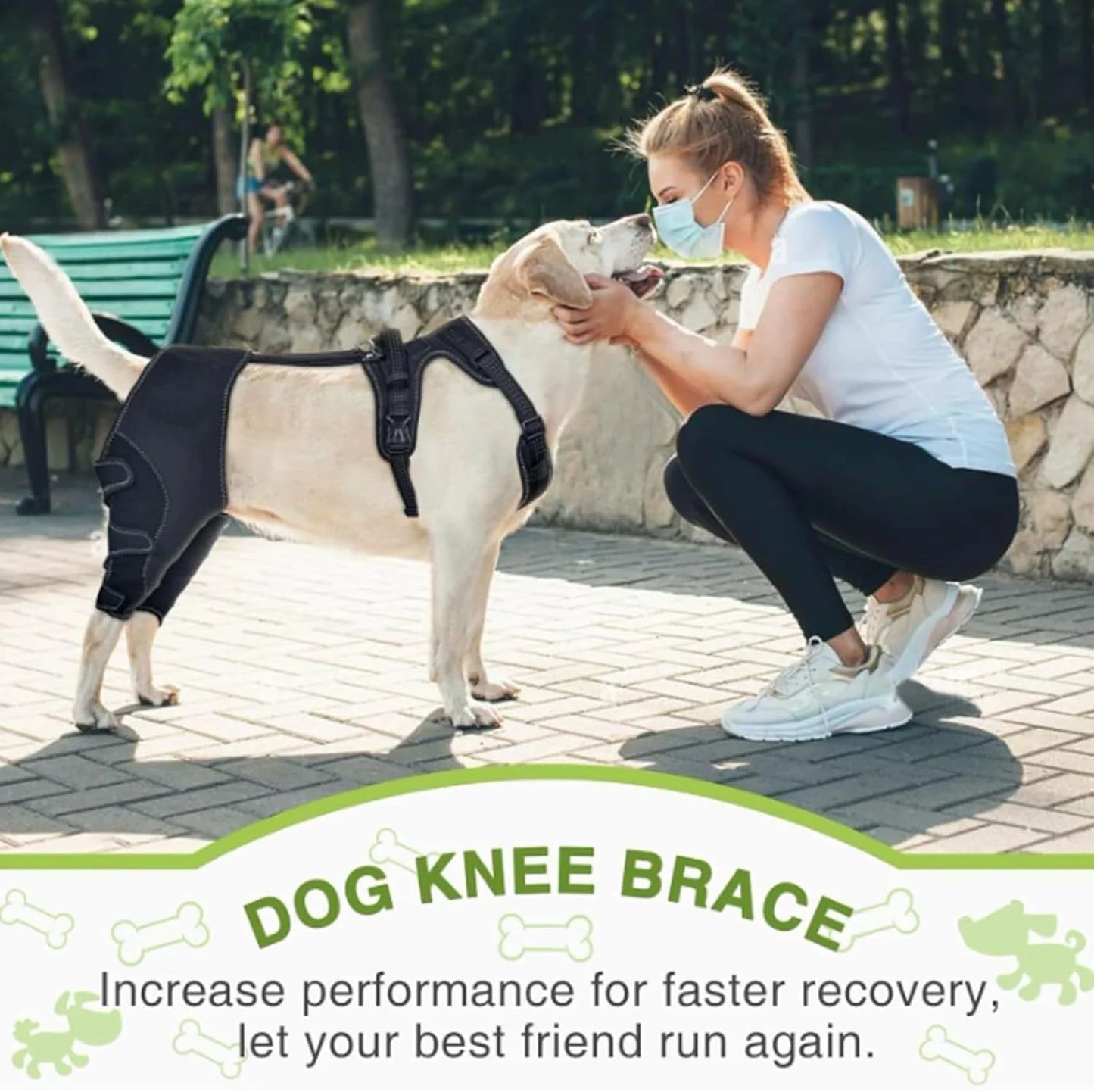 Knee Brace Harness for Dogs, 360° Wrapping Stabilizes the Hind Leg Joints, Dog Knee Brace, Adjustable Support Non-Slip Joint Braces for Back Leg, Protect the Dog'S Hind Legs