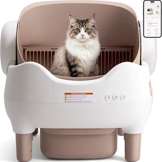 Advanced Smart Litter Box Pro Self-Cleaning, Odor-Control System, APP Monitoring