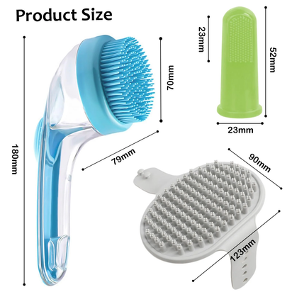 Pet Grooming Bath Massage Brush with Soap and Shampoo Dispenser
